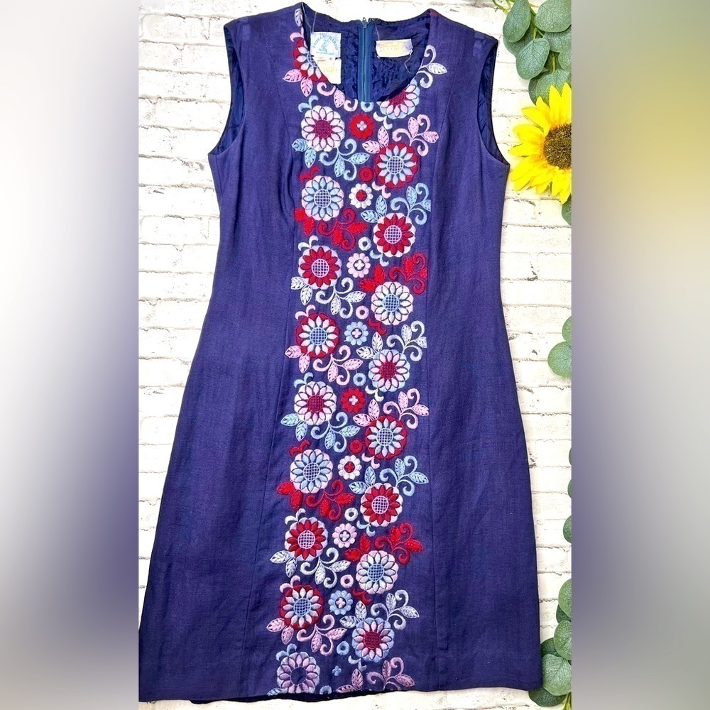 Wow🤩 Pamela Martin x La Vogue We Give a Hoot Vintage Embroidered Shift Dress 12